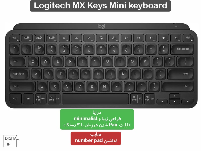 بهترین کیبورد لاجیتک MX Keys Mini